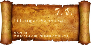 Tillinger Veronika névjegykártya